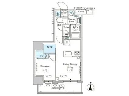 パークアクシス錦糸公園(1LDK/12階)の間取り写真