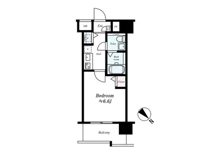 レグラス新横浜駅前(1K/6階)の間取り写真