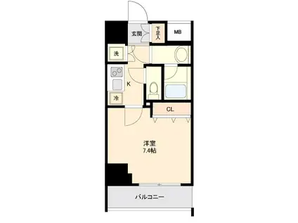 リテラス大島(1K/11階)の間取り写真