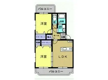 ユーミーリオプレットⅠ(2LDK/3階)の間取り写真