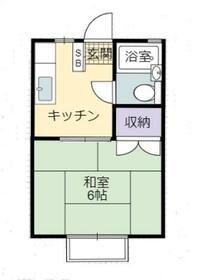 コスモハイツ山崎町(1K/2階)の間取り写真