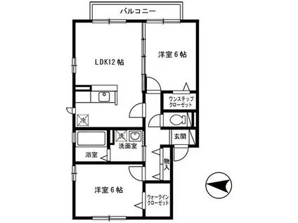 ヴューコート(2LDK/2階)の間取り写真