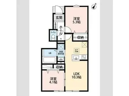 リーブルファイン志木上宗岡Ⅱ(2LDK/1階)の間取り写真