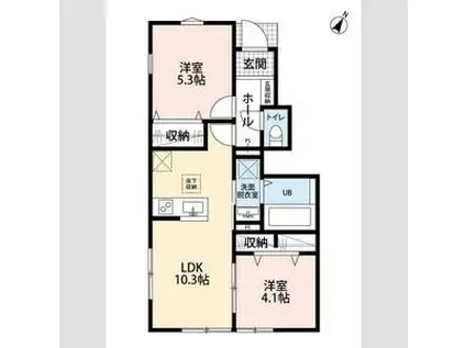 リーブルファイン志木上宗岡Ⅱ(2LDK/1階)の間取り写真