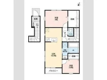 リーブルファイン志木上宗岡Ⅱ(2LDK/2階)の間取り写真