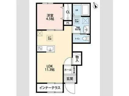 リーブルファイン久喜久喜東Ⅱ(1LDK/1階)の間取り写真