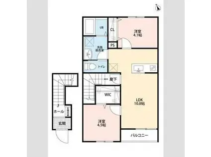 リーブルファイン久喜久喜東Ⅱ(2LDK/2階)の間取り写真