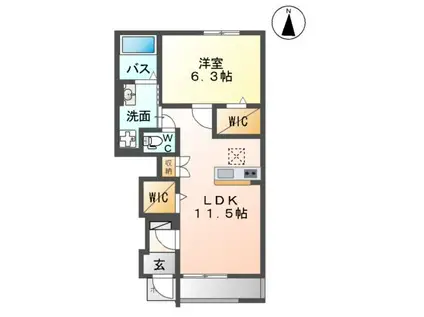 アズールボワ・K(1LDK/1階)の間取り写真