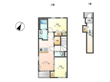 リアン・Ⅴ(2LDK/2階)の間取り写真