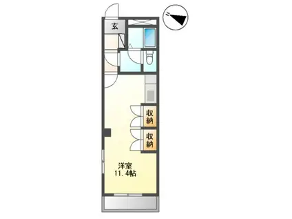 ルミナス千葉(ワンルーム/4階)の間取り写真