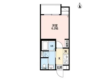 ROBOT HOME 下赤塚Ⅱ(1K/1階)の間取り写真