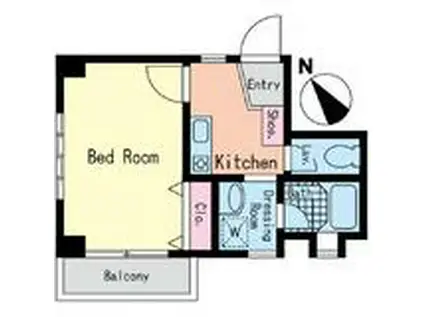 マ・シャンブル(1K/1階)の間取り写真