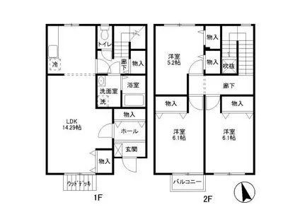 フレックス西城南 C(3LDK)の間取り写真