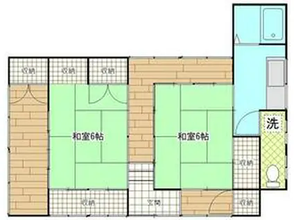 京浜急行電鉄本線 京急田浦駅 徒歩4分 1階建 築72年(2K)の間取り写真
