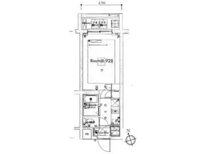 ビバリーホームズ稲田堤(1K/3階)の間取り写真