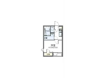 レオネクストソレイユ松原(1K/2階)の間取り写真