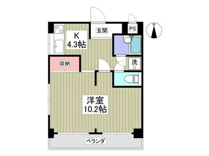 アルバスクエア(1K/1階)の間取り写真