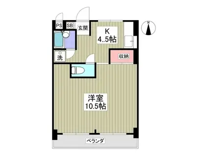 アルバスクエア(1K/1階)の間取り写真