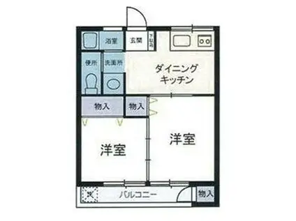 寺台ハイツ(2DK/2階)の間取り写真