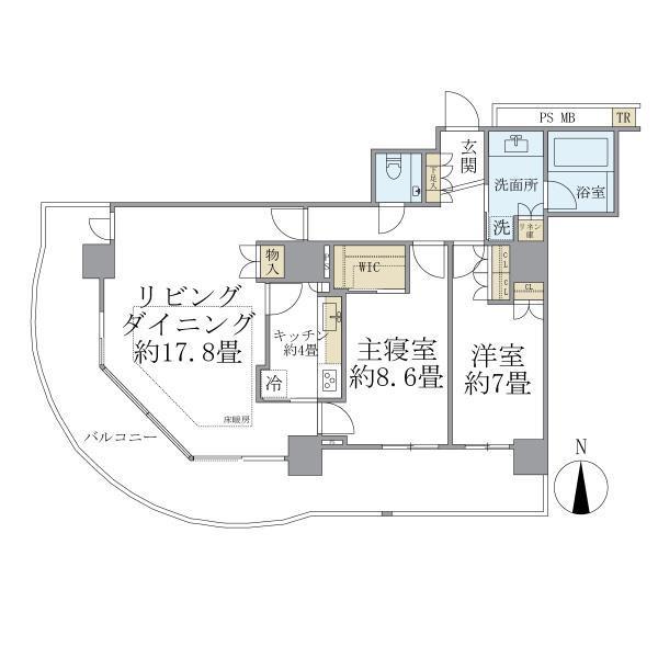 BRILLIA TOWER 大崎(2LDK/18階)の間取り写真