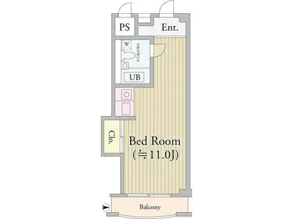 パークグレース新宿(ワンルーム/11階)の間取り写真