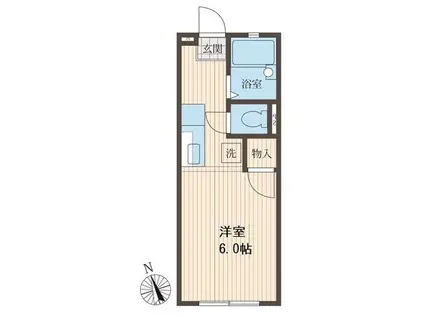 ソノリテクレールA・B(ワンルーム/1階)の間取り写真