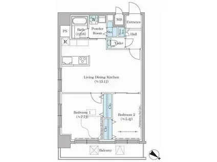 ステラテラス(2LDK/10階)の間取り写真