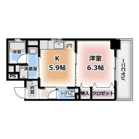 クリア壱番館(1DK/3階)の間取り写真