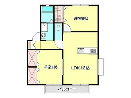 ヴィラ・サザンクロス(2LDK/2階)の間取り写真