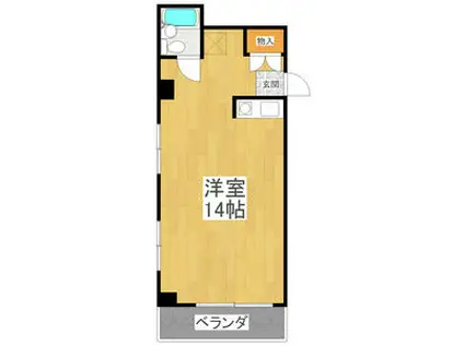 コートサイドハイツ(ワンルーム/3階)の間取り写真