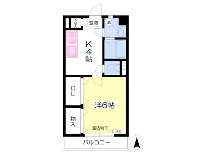 マンションユザワ(1K/3階)の間取り写真