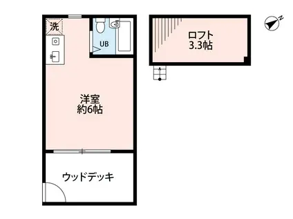 スターベル(ワンルーム/1階)の間取り写真