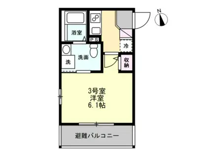 ベイルームDINO桜ヶ丘(1K/3階)の間取り写真