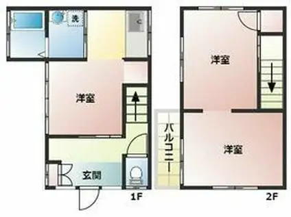 千代田・常磐緩行線 北松戸駅 徒歩21分 2階建 築60年(3K)の間取り写真