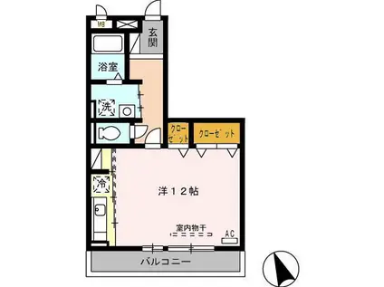 プレミアム B(ワンルーム/1階)の間取り写真