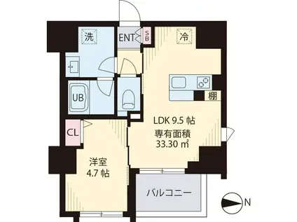 VEREDA NAKANO(1LDK/11階)の間取り写真