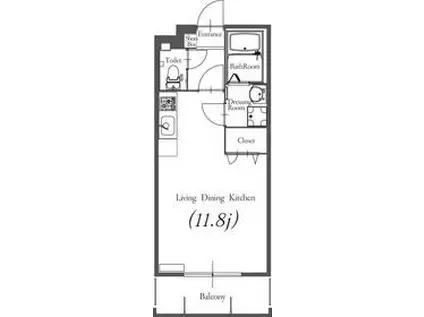 プレミアムプラスみなみ野I(ワンルーム/1階)の間取り写真
