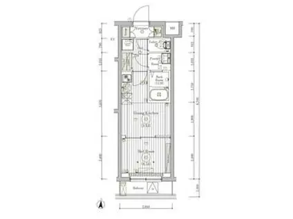 ミライズ下丸子アロー(1DK/2階)の間取り写真