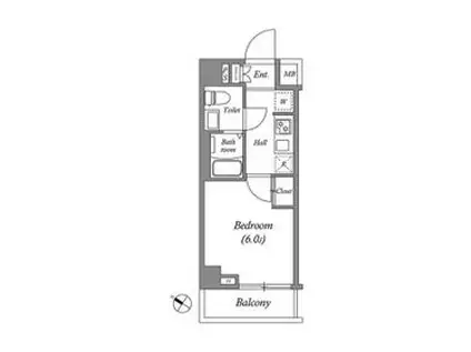 GENOVIA南行徳SKYGARDEN(1K/3階)の間取り写真