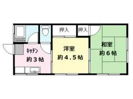 エスペランサ荘(2K/1階)の間取り写真