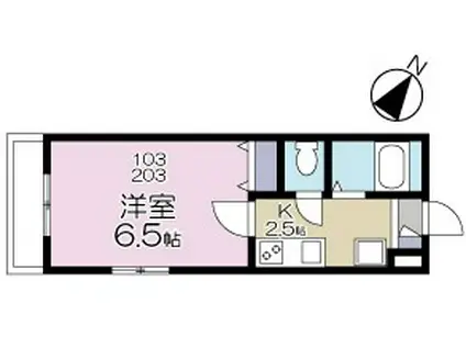カーサコリーナ(1K/1階)の間取り写真