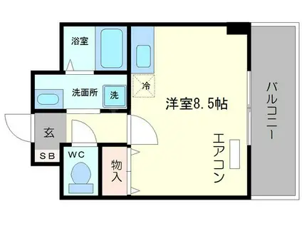 ヴィッラ リエート エム(ワンルーム/3階)の間取り写真