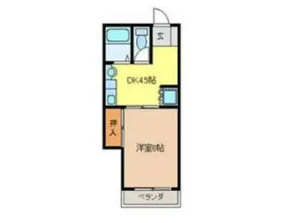 ラフォーレ岐阜(1DK/2階)の間取り写真