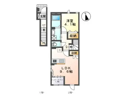 グランテラス(1LDK/2階)の間取り写真