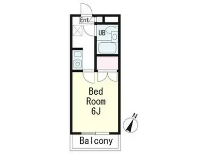 マロンハイツⅡ(1K/2階)の間取り写真