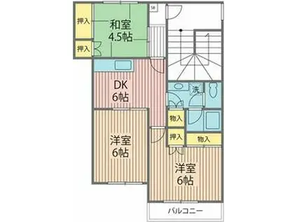 ヘーベル・レジデンス(3DK/1階)の間取り写真