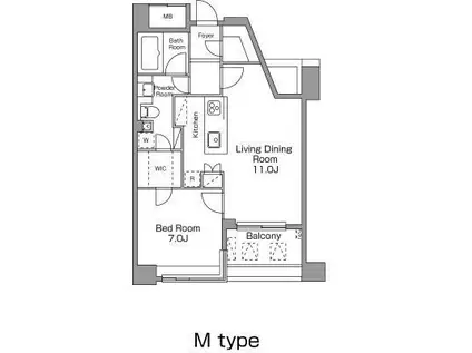 レジディア恵比寿南(1LDK/5階)の間取り写真