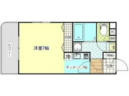 ラファミーユ(1K/2階)の間取り写真