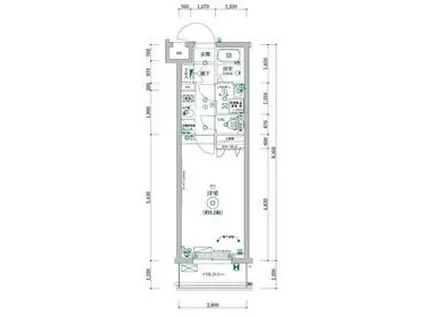 RELUXIA板橋三園(1K/2階)の間取り写真