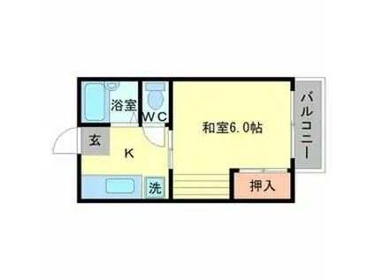 ヴィラプレフェール1(1K/1階)の間取り写真